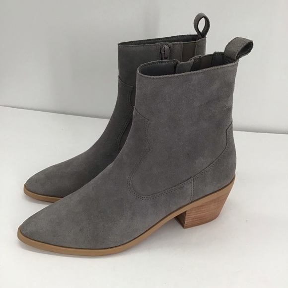 Lisa Vicky Steady Western Ankle Bootie In Stone Casual Block Heel NWOT Size 7 - Picture 10 of 11